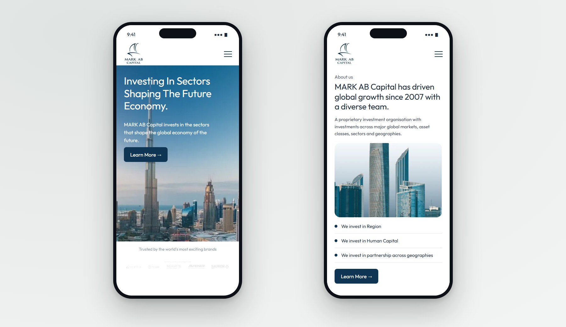 Mobile-first: the same site on a phone